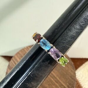 925, EFFY Multi-Gem Sterling Band Ring - Blue, Purple, Green, Red Stones